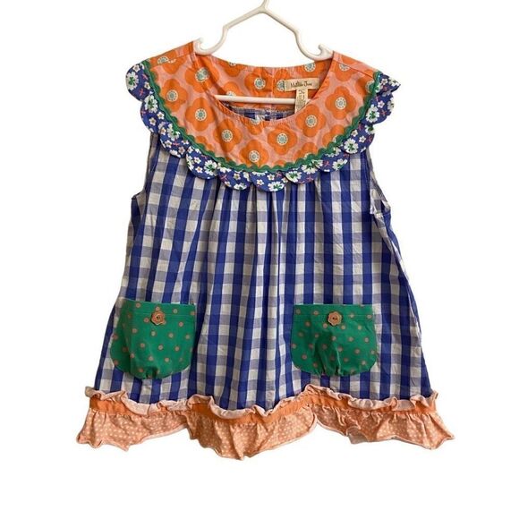 Matilda Jane Picnic Pie Tunic Size 8 Gingham Floral Polka Dots - Picture 4 of 4